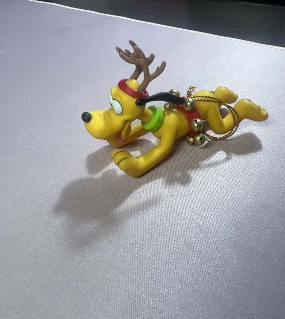 Disney Grolier Christmas Magic Pluto Reindeer with Jingle Bells Ornament